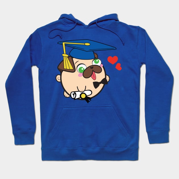 Doopy the Pug Puppy - Graduation Hoodie by Poopy_And_Doopy